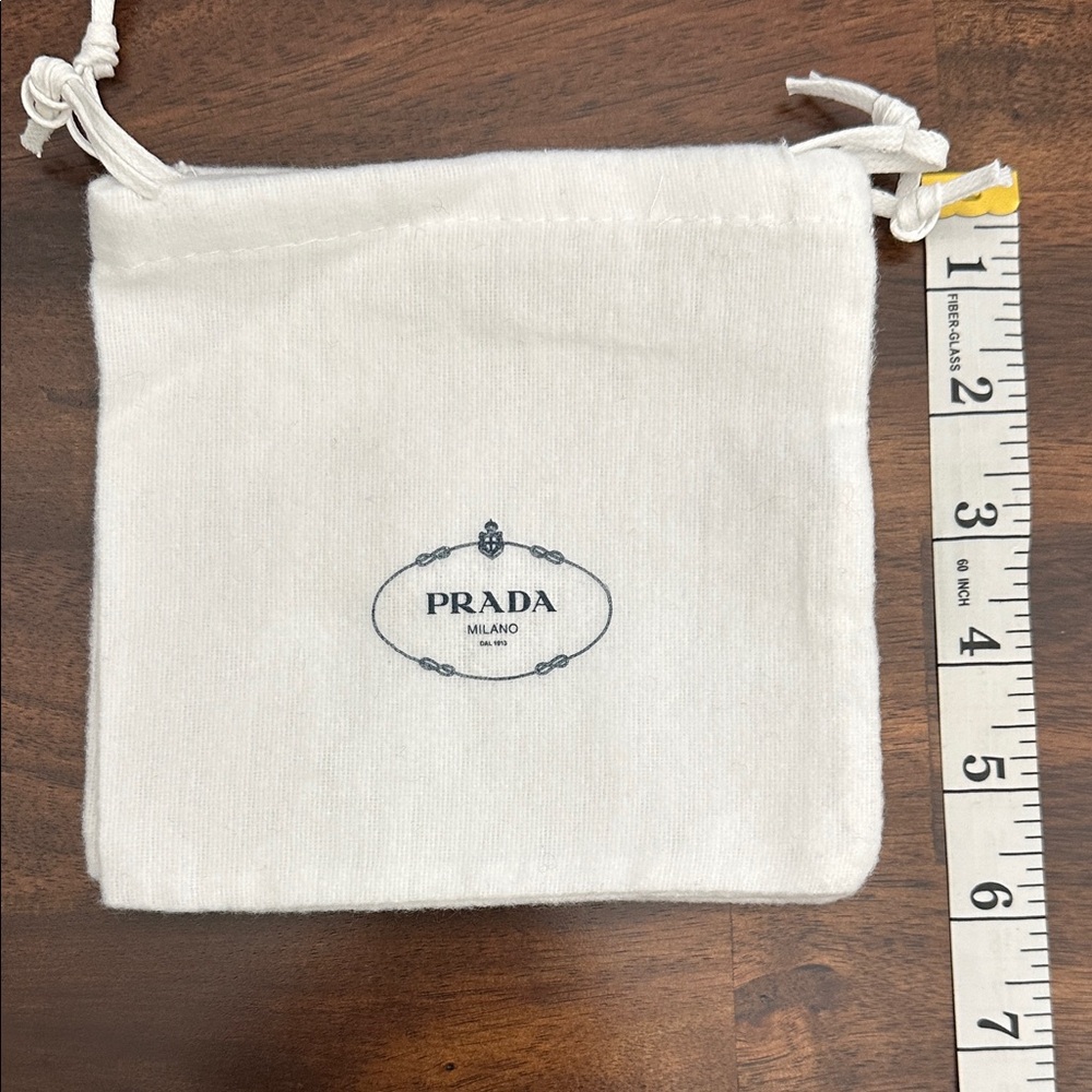 Prada Cream Drawstring Pouch